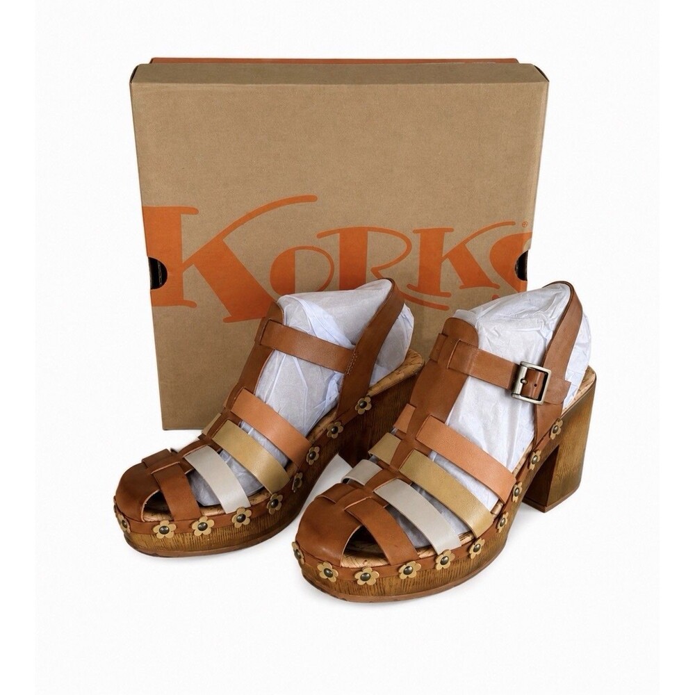 New Korks Women’s Willow Wedge Strappy Sandal Boho Floral Heels Size 11M NIB